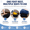 thumbnail image 3 of Qutool Memory Foam Foot Rest Under Desk, Adjustable Height Office Footrest with Washable Cover & Non-Slip Bottom, Black, 3 of 8