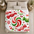 thumbnail image 5 of Swirl Lollipops with Wrapped Candies, Festive Painted Style for Holiday Lovers, Cozy Christmas Candy Scene, Flannel Blanket for Family Room and Kitchen, Christmas Gift and Sweet Home Decor, 5 of 9