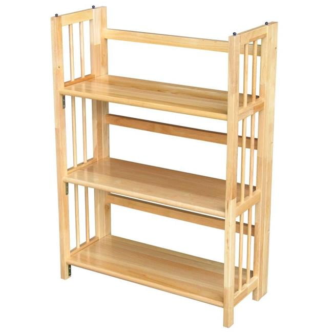 Natural Wood Stony-Edge FBC-16-NA No Assembly Folding Bookcase 