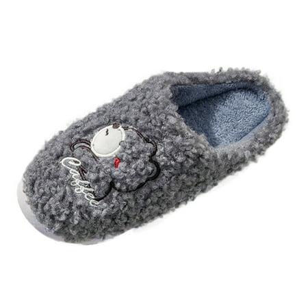 

Men Fuzzy Plus Velvet Slippers Memory Foam Super Soft Slip On House Slippers