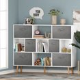 thumbnail image 6 of QXDRAGON 4-Tire Storage Shelf Organizer Bookcase Square Cubby Cabinet Bedroom, 6 of 7