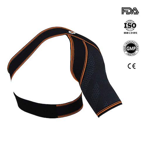 Urbo Copper Shoulder Brace (FDA Approved) with Compression + Ergonomic Support for Tendonitis