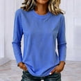 thumbnail image 2 of Yutgune Women's Striped T-Shirt Long Sleeve Crew Neck Stretch Plus Size Pullover Everyday Casual Top, 2 of 6