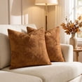 thumbnail image 3 of Embroidered Maple Leaf Cushion Cover, 17.7x17.7in Seasonal Fall Decorative Throw Pillow Case, Thanksgiving Halloween Home Ornament for Living Room Camel, 3 of 4