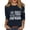 Navy, variant on Women's T-Shirts America 250 Patriotic Flag Graphic Crew Neck 3/4 Sleeve Anniversary Top