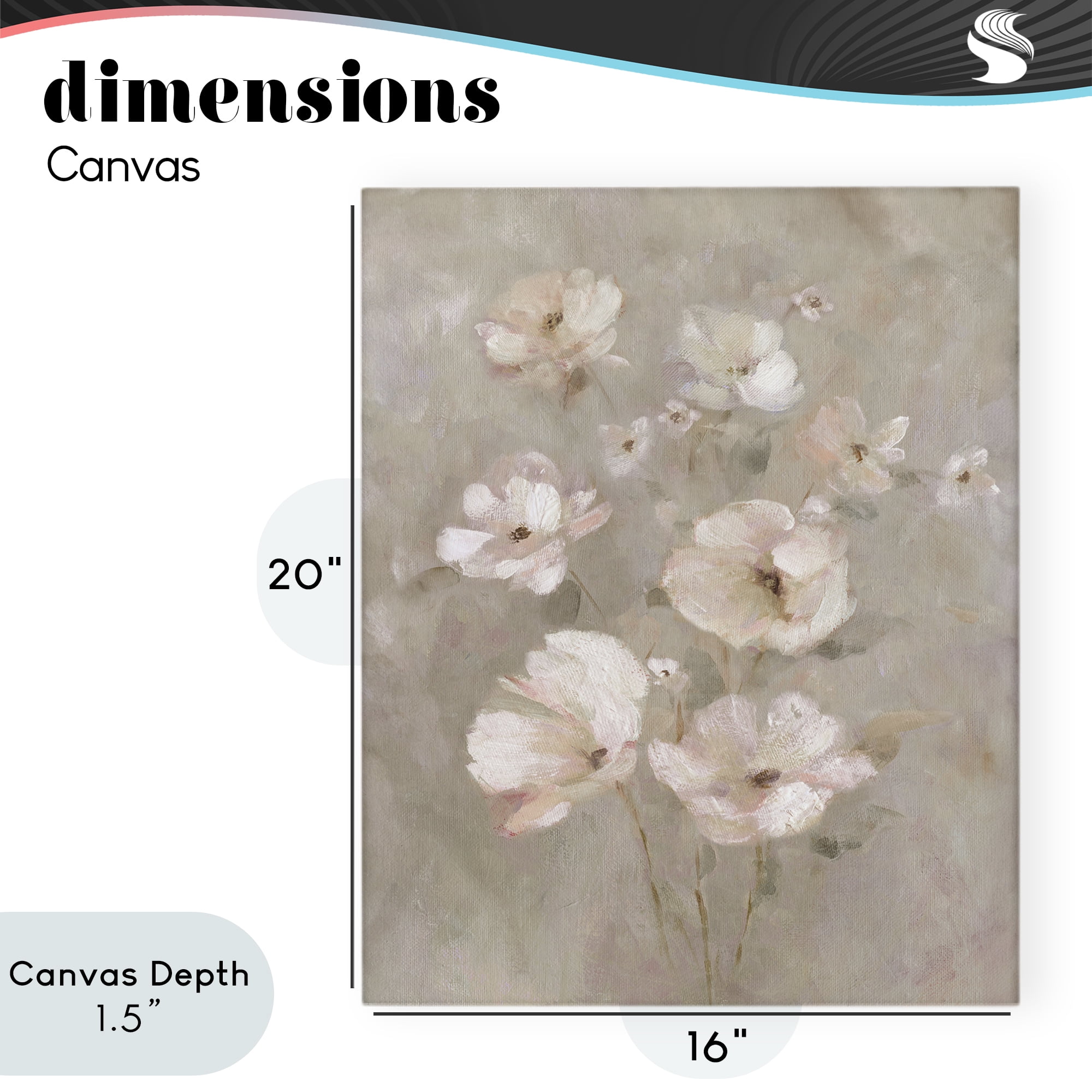 Stupell Industries Blush Florals over Beige Canvas Wall Art, design by Carol Robinson