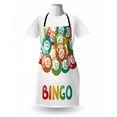 thumbnail image 3 of Bingo Apron, Lottery Game Illustration Colorful Balls with Various Number and Bingo Lettering, Unisex Kitchen Bib with Adjustable Neck for Cooking Gardening, Adult Size, Multicolor, by Ambesonne, 3 of 4