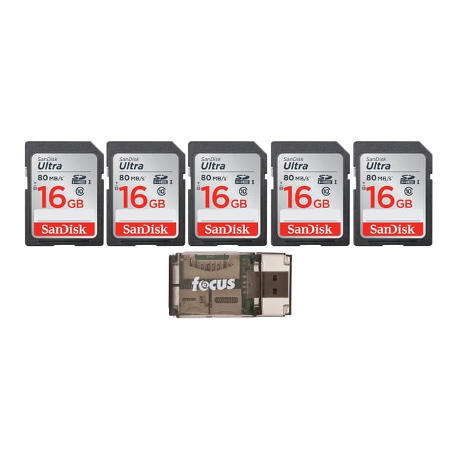 Tarjeta de memoria SanDisk Ultra 16GB Class 10 SD (paquete de 5)