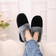 thumbnail image 3 of Litfun Women's Chenille Knit House Shoes Fleece Lined Memory Foam House Slippers, Black, Size 10-11, 3 of 7