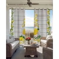 thumbnail image 3 of Lemon Gnomes Black Out Curtains 72 Inch Long, Light Blocking Drapes with Black Liner, Summer Country Yellow Fruit Wooden Plaid Thermal Blackout Curtains for Bedroom Living Room 52"x72" 2 Panels, 3 of 8