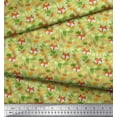 thumbnail image 3 of Soimoi Polyester Crepe Fabric Leaves & Fox Face Cartoon Print Fabric by The Yard 42 Inch Wide, 3 of 3