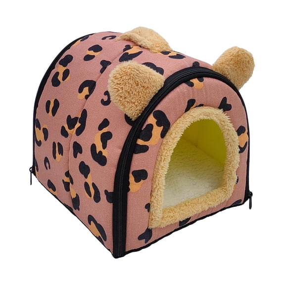 Cama plegable 2 en 1 para mascotas, cama suave para gatos, camas para perros, cómoda y cálida cueva para gatos de interior, con cojín extraíble y , rojo 26x26x26cm