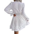thumbnail image 4 of Womens Deep V Neck Chiffon Dress, Elegant Mini Short Swing Dresses, 4 of 5