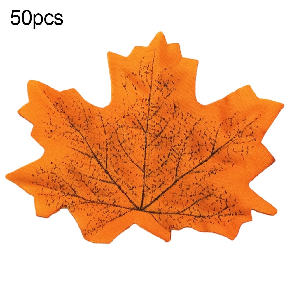 50/100pcs Fall Silk Leaves Wedding Party Favor Autumn Maple Leaf Decor Set 