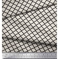 thumbnail image 2 of Soimoi Black Cotton Duck Fabric Quaterfoil Damask Printed Craft Fabric by the Yard 42 Inch Wide, 2 of 3