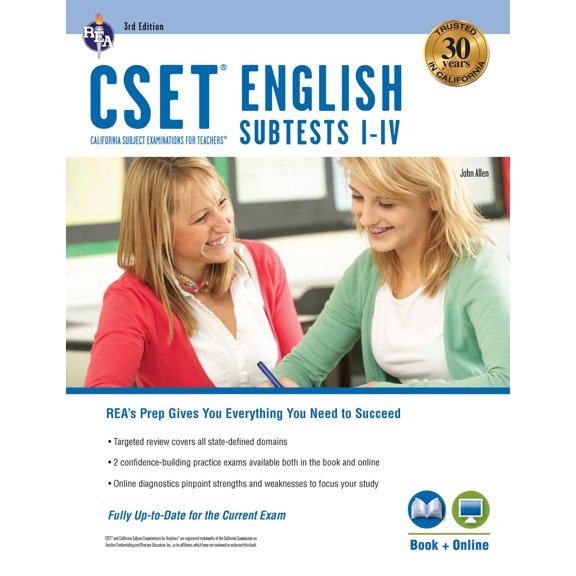 Pre-Owned CSET English Subtests I-IV Book + Online (Paperback) 0738612022 9780738612027