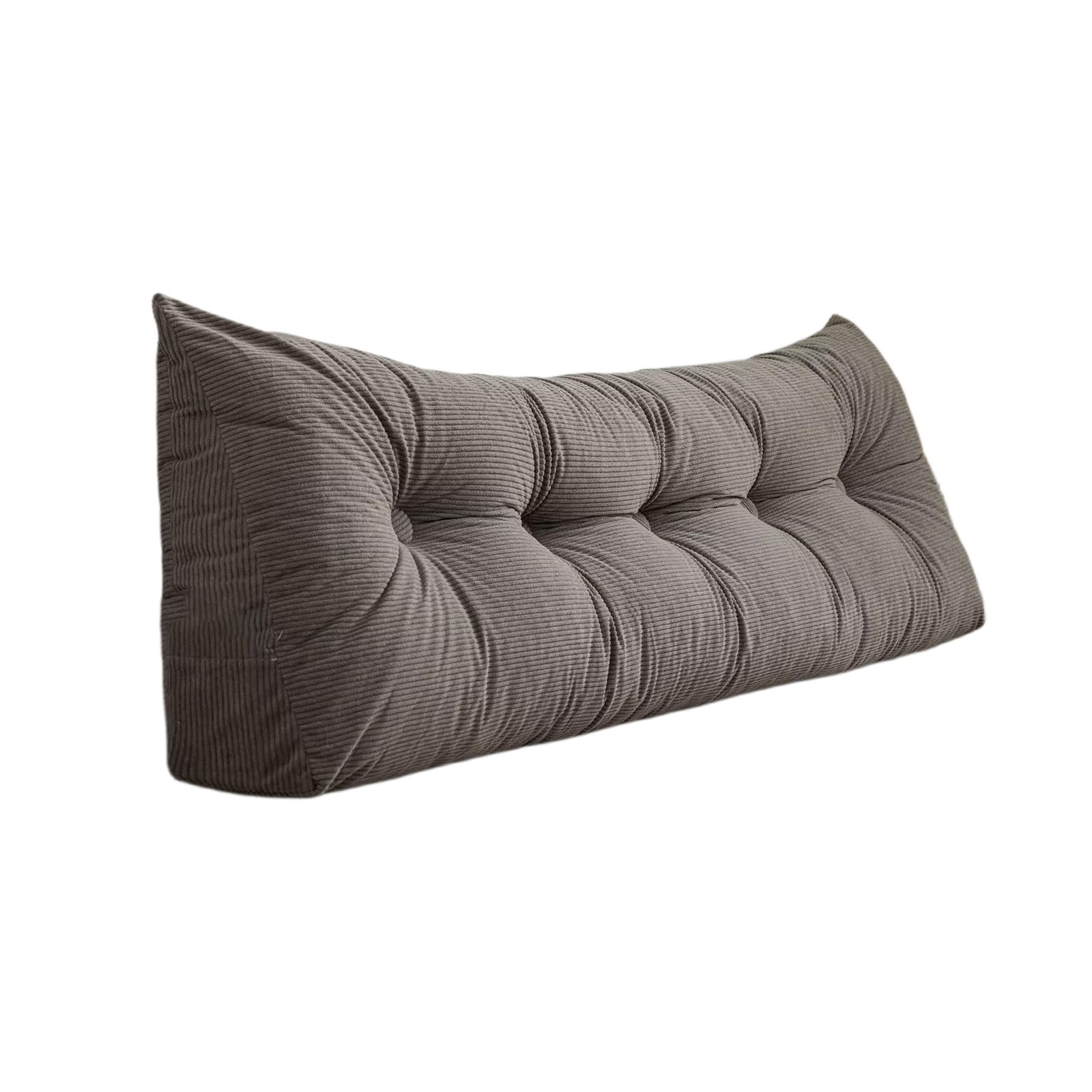 Triangular Headboard Pillow Full Size with Side Pockets ，Bed Rest Reading Pillow, Removable & Washable Cover, Daybed Wedge Pillow Gray 47in*4.7in*15.7in