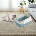 thumbnail image 1 of Caja de arena para gatos, caja de arena para inodoro, bandeja de arena semicerrada grande extraíble a prueba de salpicaduras, para accesorios de viaje Azul52cmx36cmx21.5cm Fernando Bandeja de arena para gatos, 1 of 8