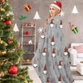 thumbnail image 6 of Christmas Throw Blanket Christmas Gnome Blanket Winter Holiday Snowflake Xmas Tree Throw Blankets Lightweight Soft Warm Cozy Bed Blanket for Couch Sofa 60x80 Inch, Grey, 6 of 7