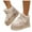 Beige, variant on Womens Warm Ankle Boots Platform Furry Plush Indoor House Shoes Outdoor Non Slip Walking Shoes