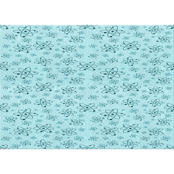 Ahgly Company Indoor Rectangle Patterned Electric Blue Area Rugs, 2' x 3'