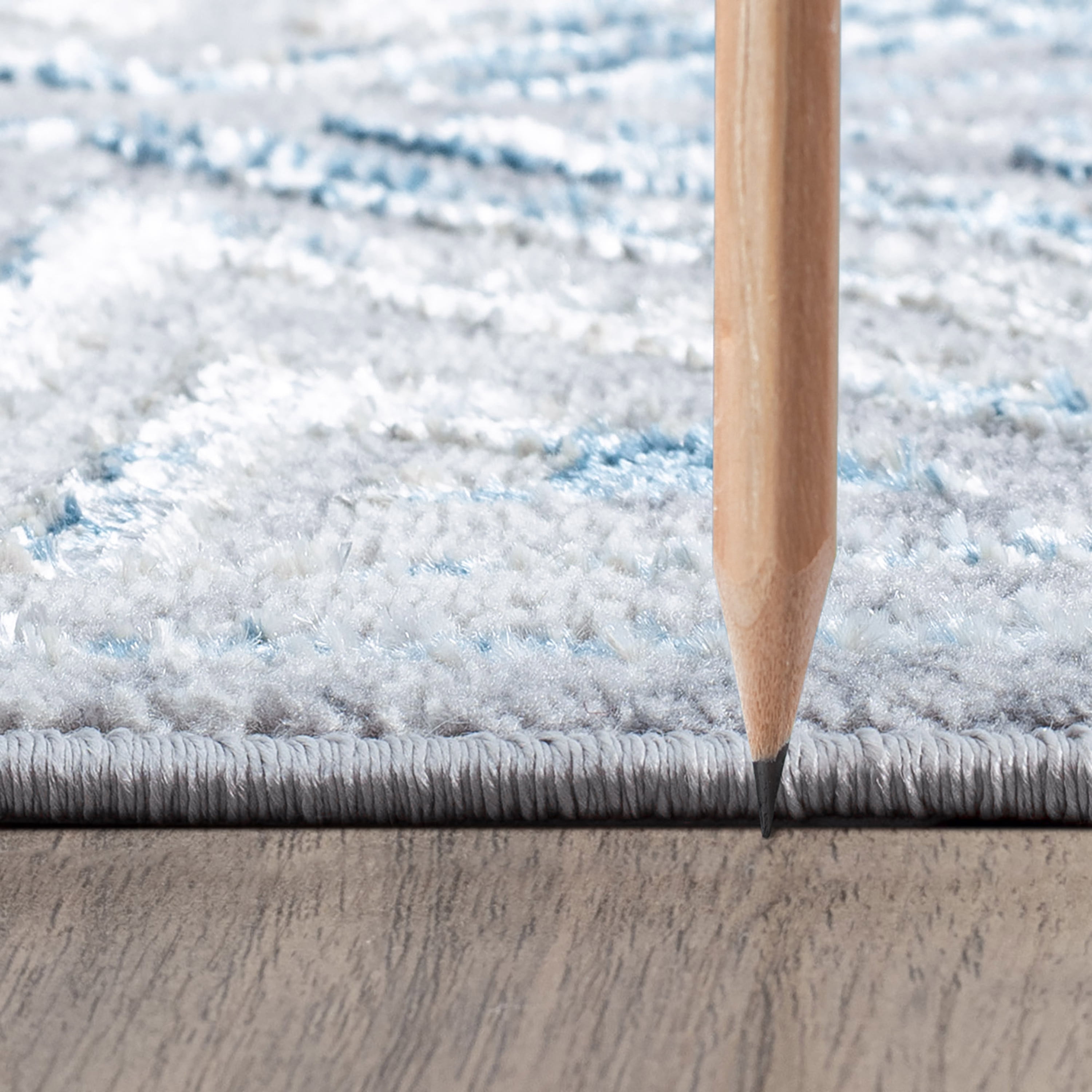 Contemporary 9x12 Area Rug (8'7'' x 12'2'') Abstract Blue, Cream Living Room Easy to Clean