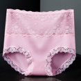 thumbnail image 3 of Elainilye Fashion Women Cotton Underwear High Waisted Sexy Lace Belly Tightening and Hip Lifting Oversized Cotton Underwear,Pink, 3 of 7