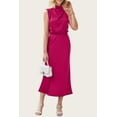 thumbnail image 3 of FreshPretty Womens Sleeveless Cocktail Dresses Mock Neck Keyhole Elastic High Waist Evening Party Maxi Wedding Guest Dress, 3 of 7