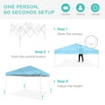 thumbnail image 2 of Best Choice Products 10x10ft Easy Setup Pop Up Canopy w/ 1-Button Setup, Wheeled Case, 4 Weight Bags - French Blue/White, 2 of 9