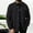 c01Black, variant on Mens Solid Color Button Down Shirt Jackets Long Sleeve Retro Overshirt Casual Collared Work Tops with Pockets Gray S