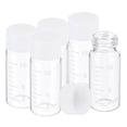 thumbnail image 1 of Uxcell Small Glass Sample Bottles with Lids, 5 pcs 10ml Clear Glass Vials with White Screw Caps Mini Leak Proof Reagent Sealed Bottles with Scale for Solid Liquid Powder Storage, 1 of 6