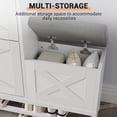 thumbnail image 3 of Soonbuy Shoe Cabinet with Bench, Farmhouse Narrow Slim Shoe Storage Cabinet 2 Flip Drawers for Entryway Hallway Living Room, 3 of 9