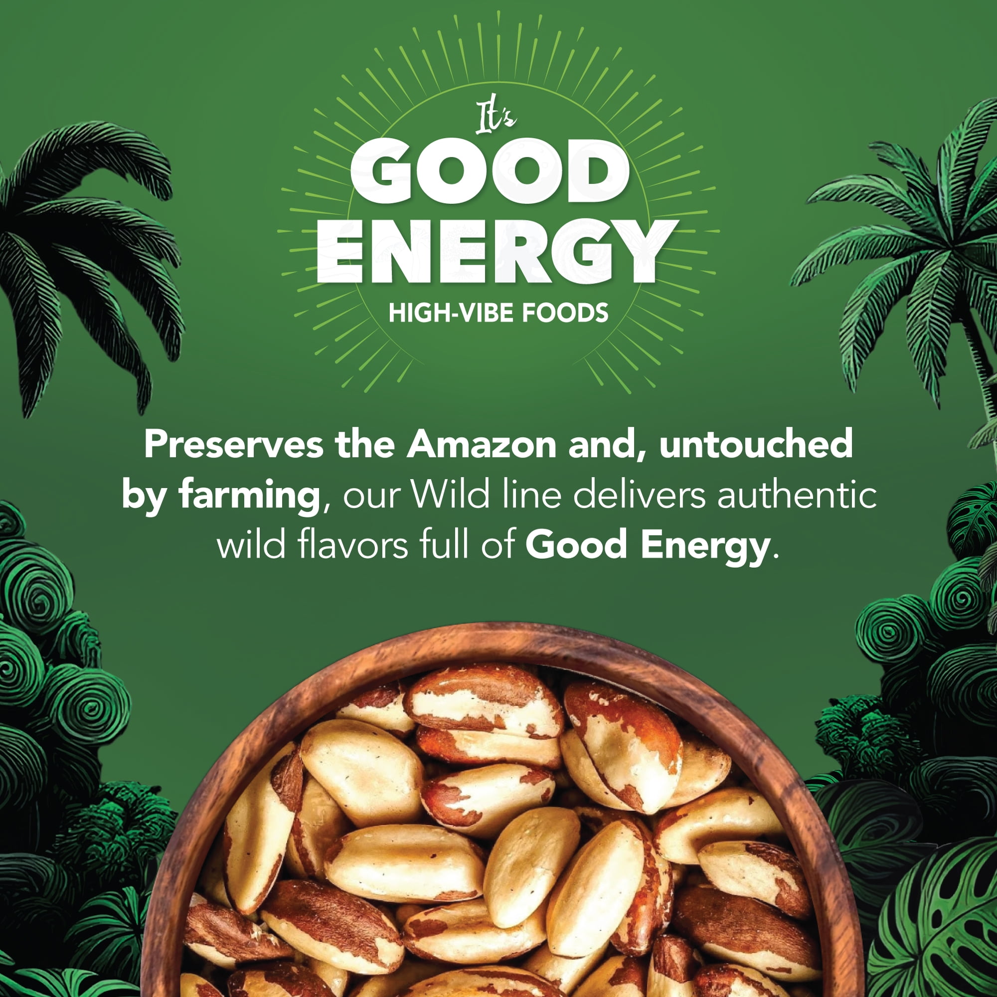 It's Good Energy Organic Brazil Wild Nuts | Raw Brazil Nuts | 100% Wild Grown, Sustainably Collected | Prevents Deforestation | Rich in Selenium | Non-GMO, Natural Snack | 1 LB
