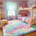 thumbnail image 5 of Fluffy Soft Plush Washable Area Rugs for Girls Bedroom Shaggy Rugs for Kids Playroom Princess Fuzzy Nursery Rug for Baby's Toddler's Room Cute Room Decor for Teenage 5x8 Ft Rainbow, 5 of 5