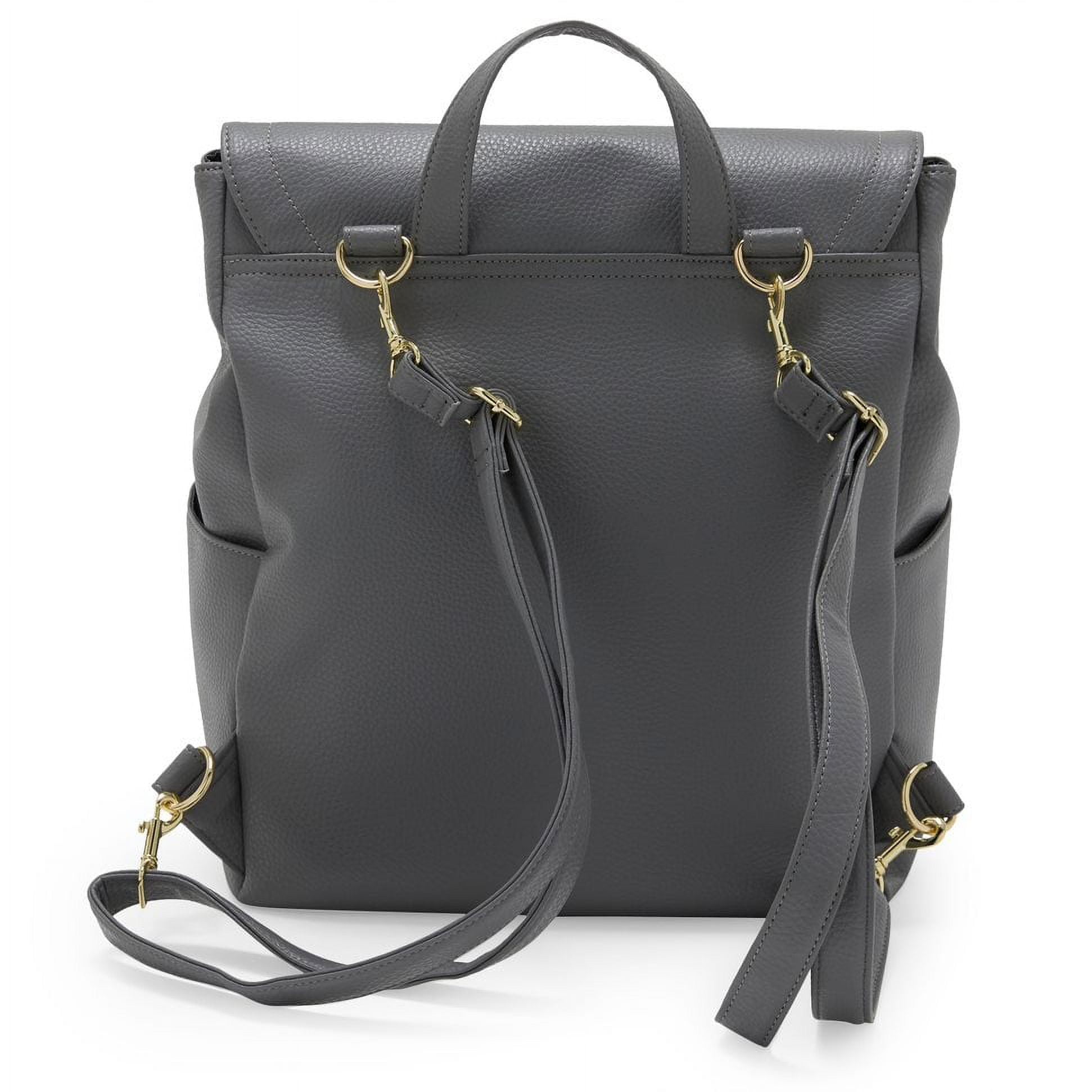 MoDRN Charli Diaper Bag in Gray, Convertible Backpack with Adjustable Straps