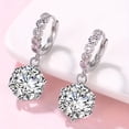 thumbnail image 4 of 1 Pair Exquisite 925 Sterling Silver 2 Carat*2 Moissanite Drop Earrings - Elegant Classic Design - Perfect for Romantic Occasions, Valentines Day, Party, Vacation, Banquet, Birthday, Christmas, 4 of 6