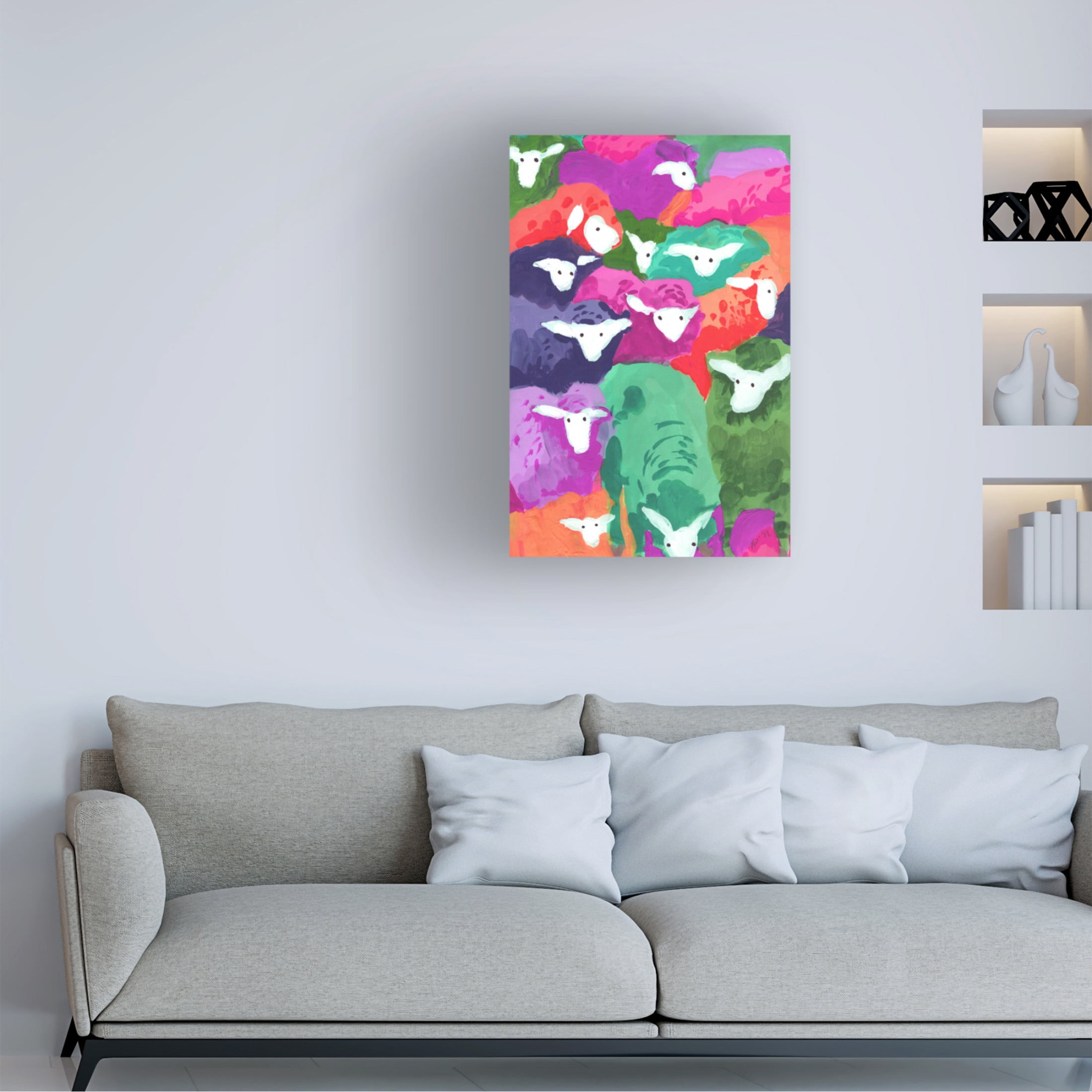 Trademark Fine Art Ania Zwara Colorful Sheep Cocktail Tropical Canvas Wall Art