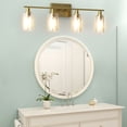 thumbnail image 3 of Costway 4-Light Wall Sconce Modern Bathroom Vanity Light Fixtures with Clear Glass Shade, 3 of 11