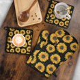 thumbnail image 5 of Black Sunflower Kitchen Oven Mitt and Pot Holder Sets 4 Pcs for Baking, Cooking and Grilling, Heat Resistant Up To 392 °F, 5 of 7