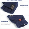 thumbnail image 3 of Luxalzxs Women Men USB Heated Gloves Winter Flap Fingerless Warm Knit Gloves Mitten, 3 of 4