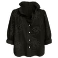 thumbnail image 5 of APEXFWDT Floral Boho V Neck Shirt Women Long Sleeve Button Down Shirts Casual Western Shirts, 5 of 5