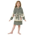 thumbnail image 6 of FORMRS Niños Bathrobe Unisex Hooded Robe Soft Plush Pajamas Sleepwear, Size 4-6T, Gray Snowmen, 6 of 7