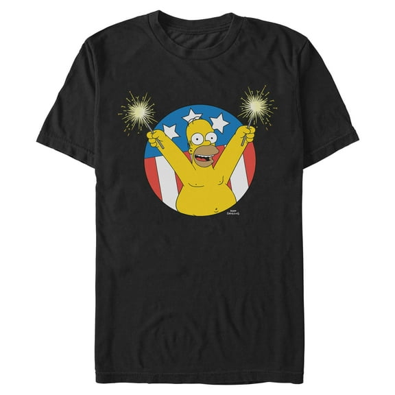 Mens The Simpsons Wohoo! Sparklers T Shirt
