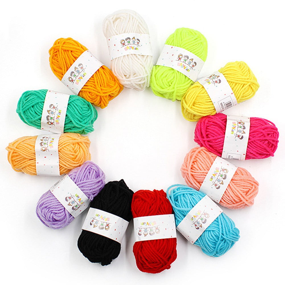 Uheoun Bulk Yarn Clearance Sale for Crocheting, Wool Yarn 12 Colors  Children's DIY Soft Acrylic Yarn Household Supplies 
