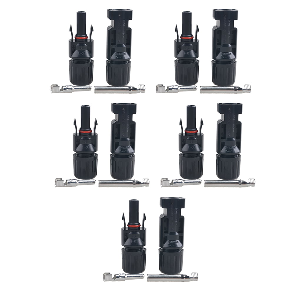 MC4 Plug Solar Panel Cable Connector 5 pairs Male and Female Cable Connectors 