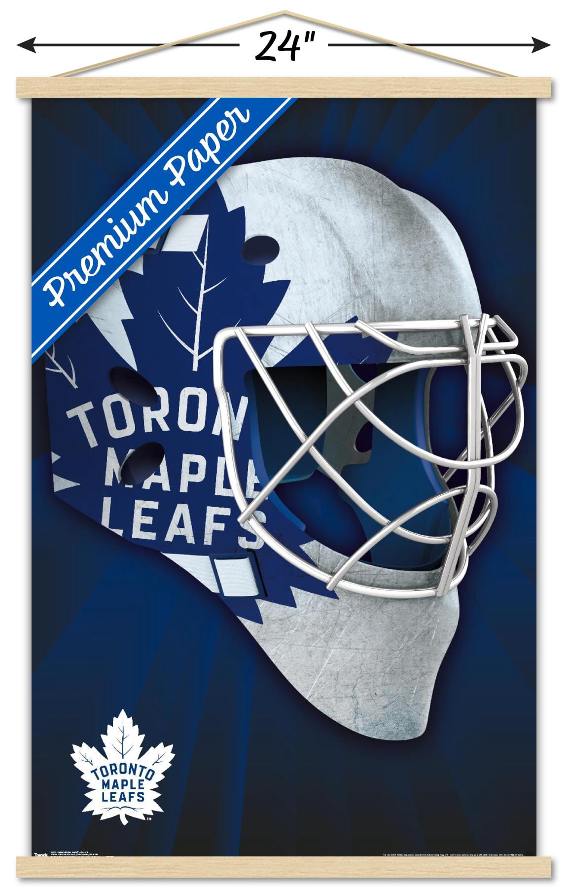 NHL Toronto Maple Leafs - Mask 16 Wall Poster with Wooden Magnetic Frame, 22.375" x 34"