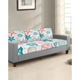 thumbnail image 2 of Red Teal Starfish Coastal Couch Cushion Covers Stretch, Washable Sofa Seat Covers Individual Seat Cushion Sofa Slipcovers Summer Beach Nautical Coral Sea Couch Cover Furniture Protector S-3PCS, 2 of 7