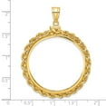 thumbnail image 4 of Wideband Distinguished Coin Jewelry 14k Polished Rope 37.0mm x 2.85mm Screw Top Coin Bezel Pendant, 4 of 4