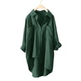thumbnail image 4 of Womens Button Down Shirt, Comdrip Womens Casual Long Sleeve Drop Shoulder Blouses Solid Color Dress Shirts with Pockets Button Up Shirt Women Green XL, 4 of 4