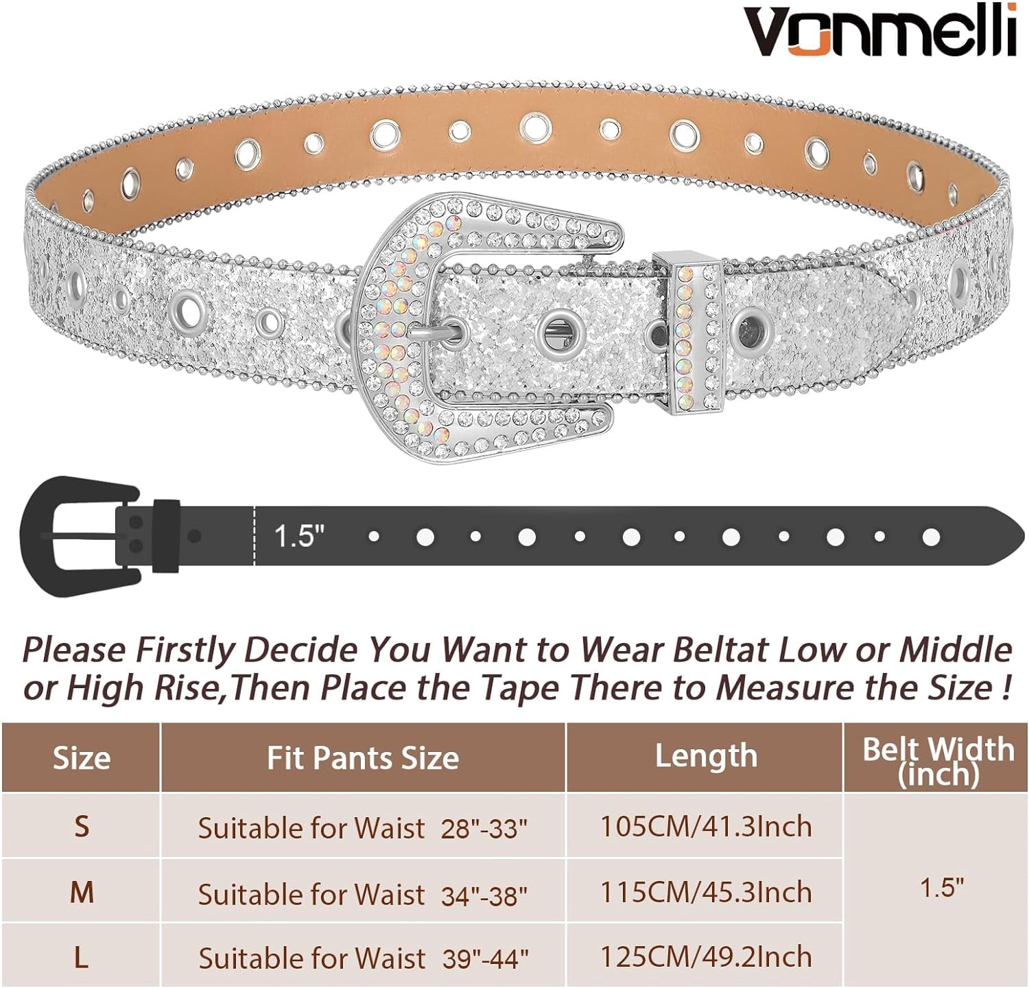 Rhinestone Western Belt for Men Women Cowgirl Cowboy Leather 